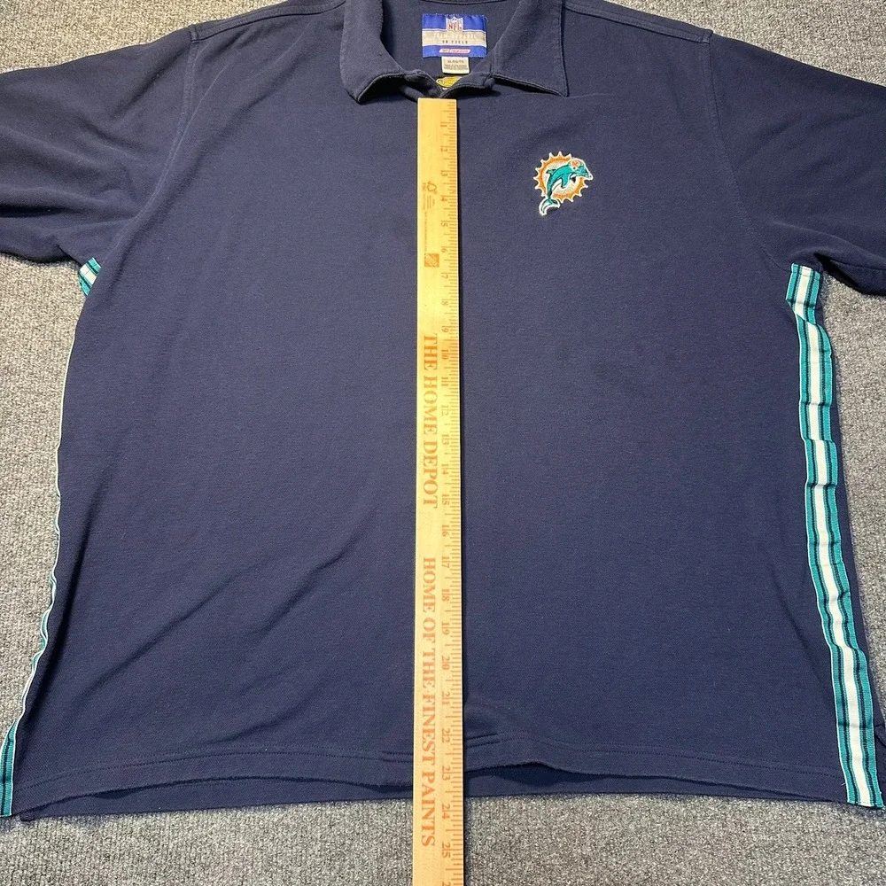 Reebok NFL Miami Dolphins Navy Blue Button Up Shirt Mens XL PlayDry On Field